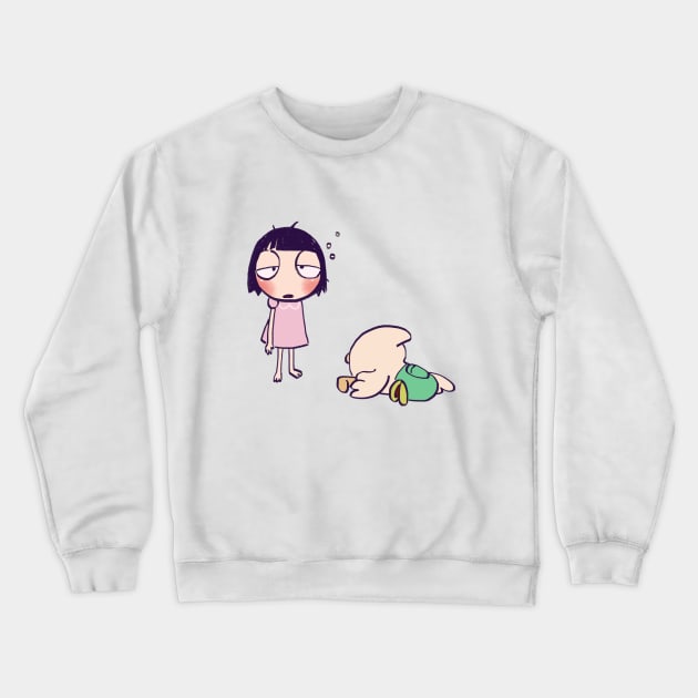 sleepytime pajamas sarah and duck / children cartoon Crewneck Sweatshirt by mudwizard